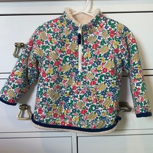 Boden reversible half zip multiflower/Sherpa  2/3t